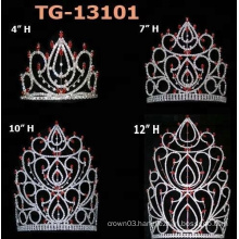 Beauty Queen Red Stone Pageant Crown